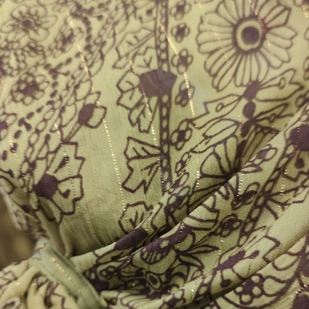 Boho Paisley Long Sleeve Maxi Dress - Mustard/Brown - Picture 6 of 12